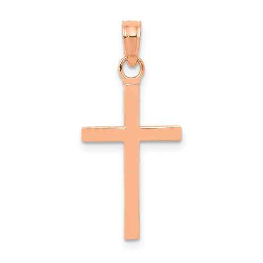 Million Charms 14K Rose Gold Themed Polished Relgious Cross Pendant