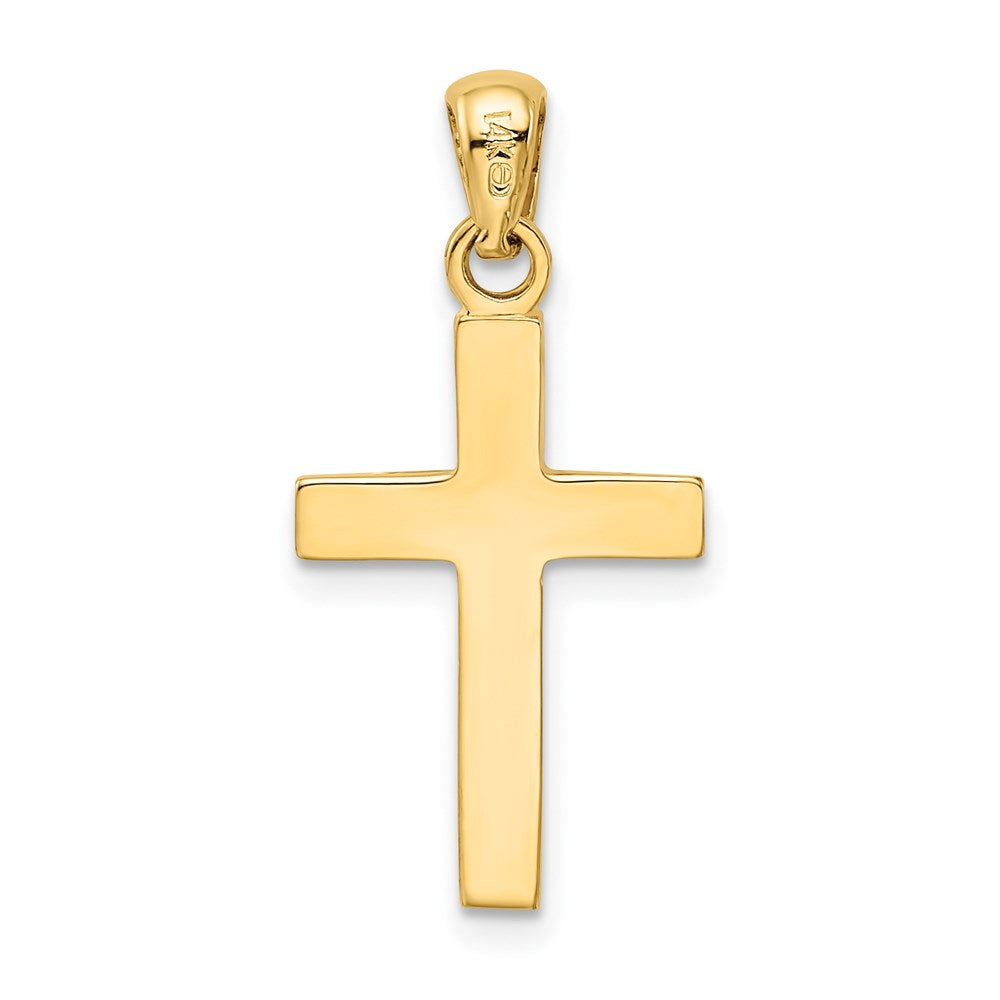 Million Charms 14K Two-Tone Relgious Cross Pendant