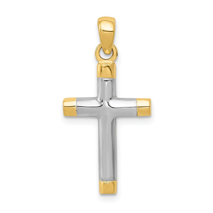 Million Charms 14K Two-Tone Relgious Cross Pendant