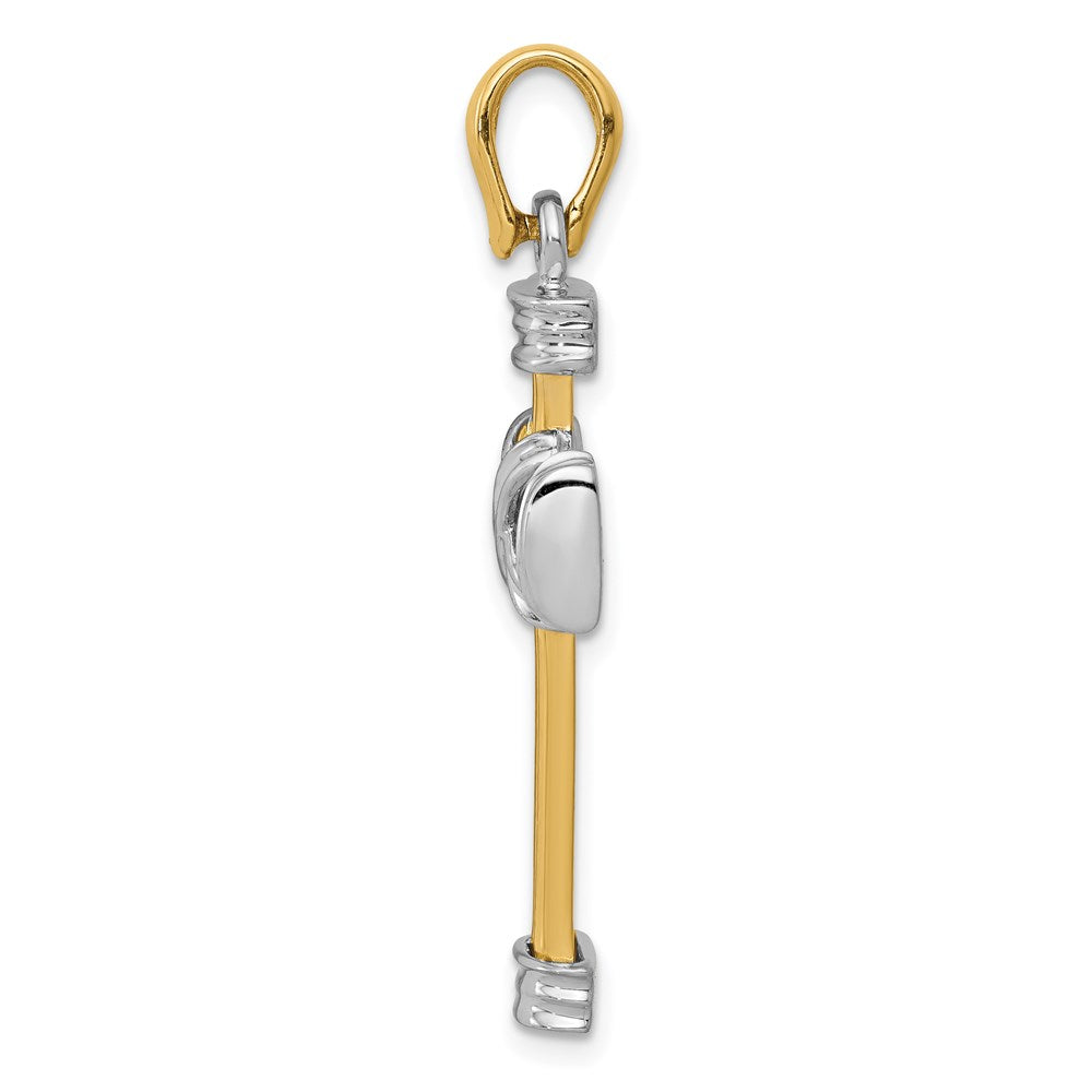 Million Charms 14K Two-Tone Latin Relgious Cross Pendant
