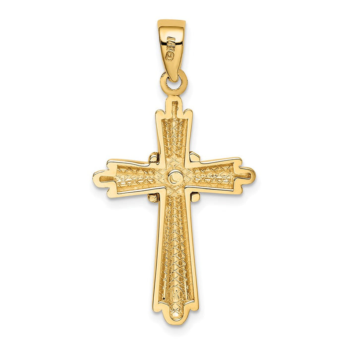 Million Charms 14K Yellow Gold Themed Polished Relgious Cross Charm