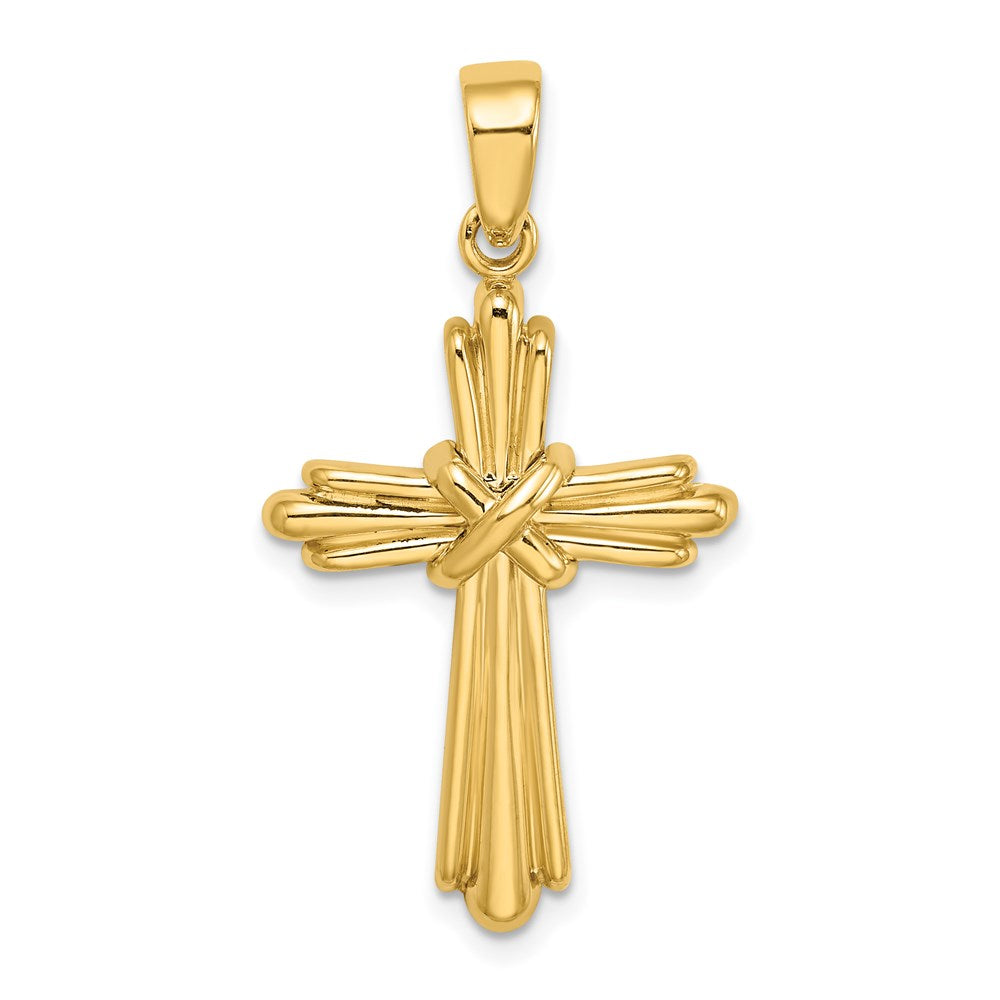 Million Charms 14K Yellow Gold Themed Polished Relgious Cross Charm