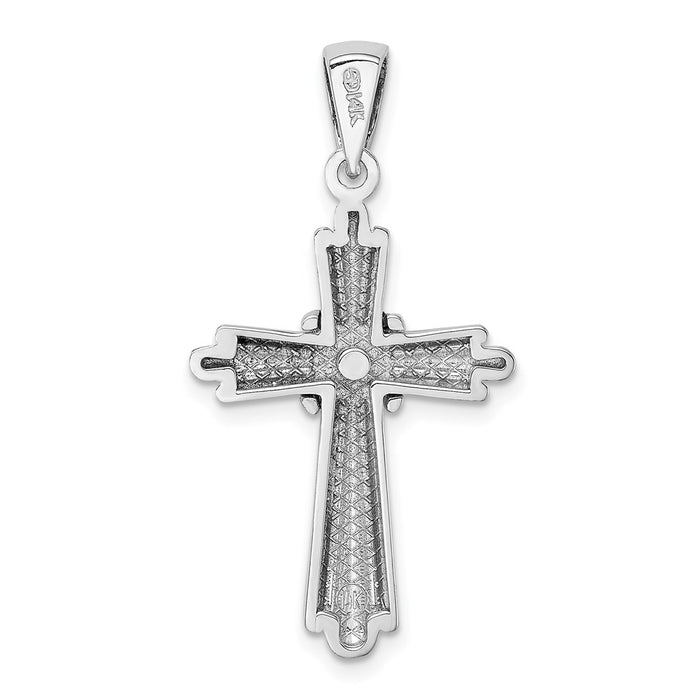 Million Charms 14K White Gold Themed Polished Relgious Cross Charm