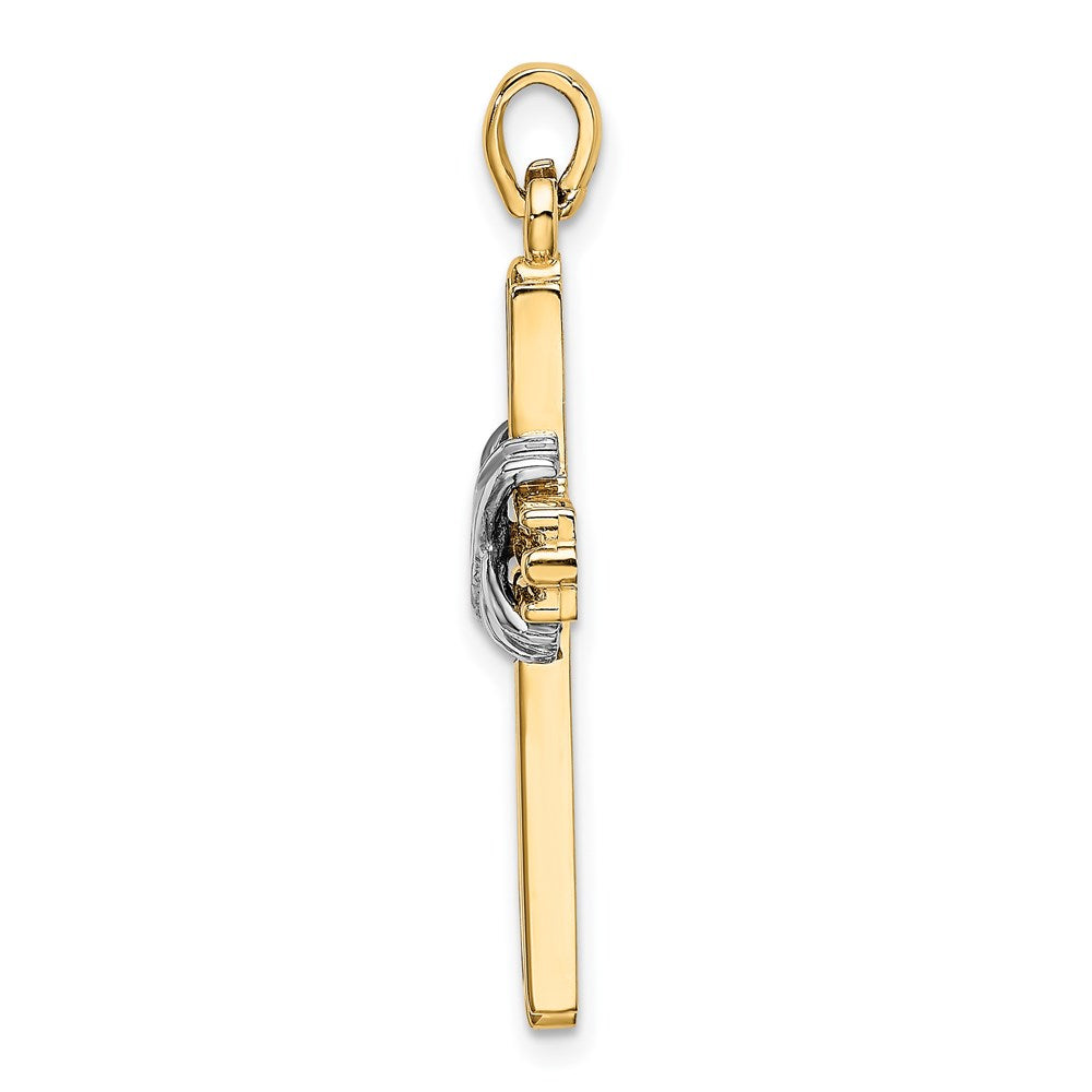 Million Charms 14K With Rhodium-Plated Passion Relgious Cross Pendant