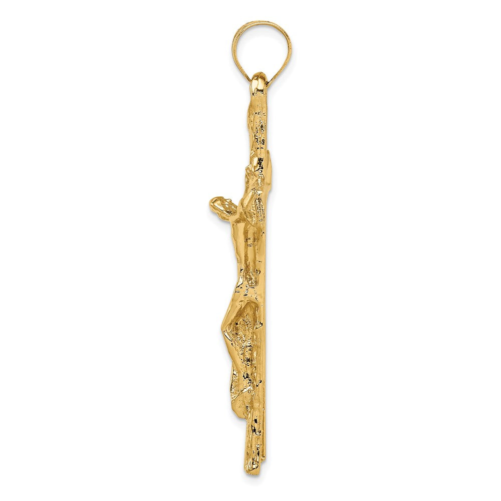 Million Charms 14K Yellow Gold Themed Satin Relgious Crucifix Pendant