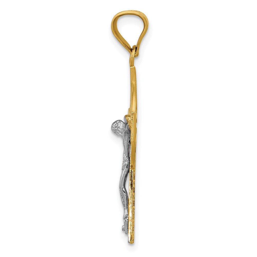 Million Charms 14K Two-Tone Iona Relgious Crucifix Pendant