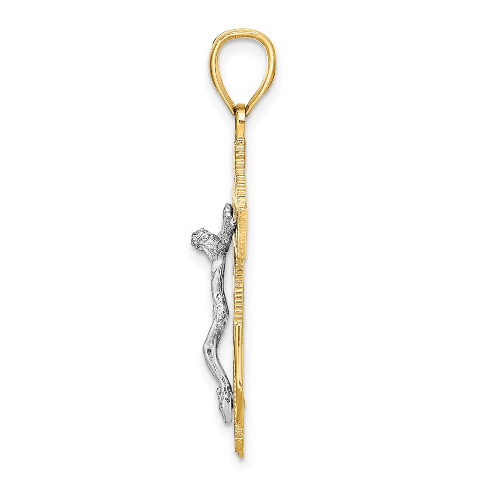 Million Charms 14K Two-Tone Mariner'S Relgious Crucifix Pendant