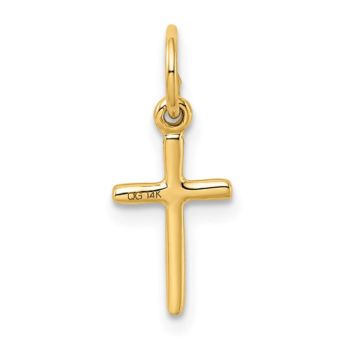 Million Charms 14K Yellow Gold Themed Small Relgious Cross Charm