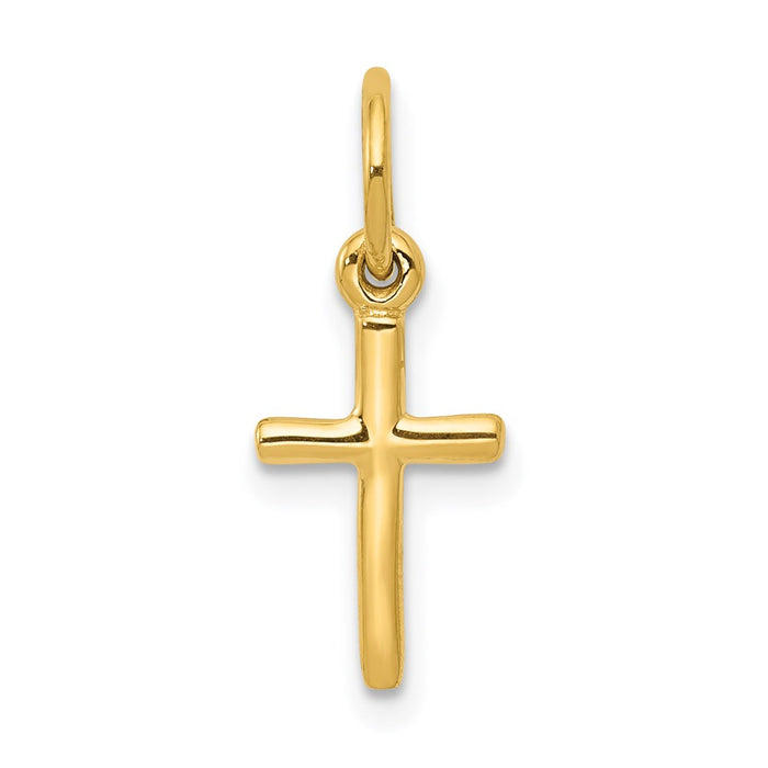 Million Charms 14K Yellow Gold Themed Small Relgious Cross Charm