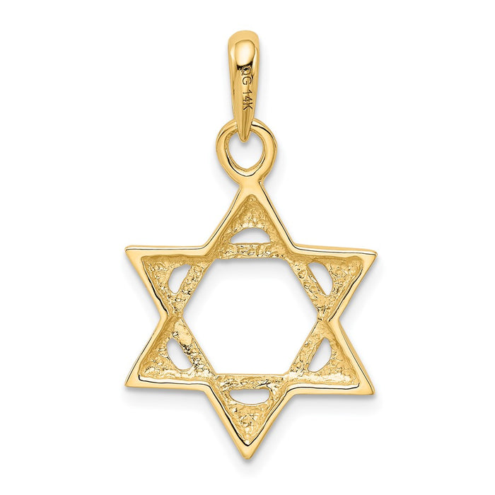 Million Charms 14K Yellow Gold Themed Religious Jewish Star Of David Pendant