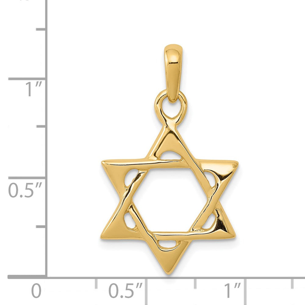Million Charms 14K Yellow Gold Themed Religious Jewish Star Of David Pendant
