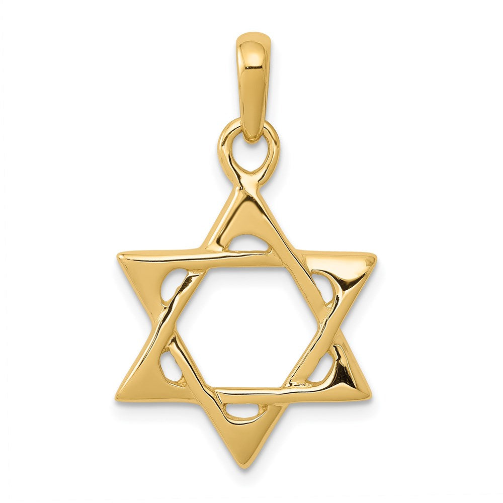 Million Charms 14K Yellow Gold Themed Religious Jewish Star Of David Pendant