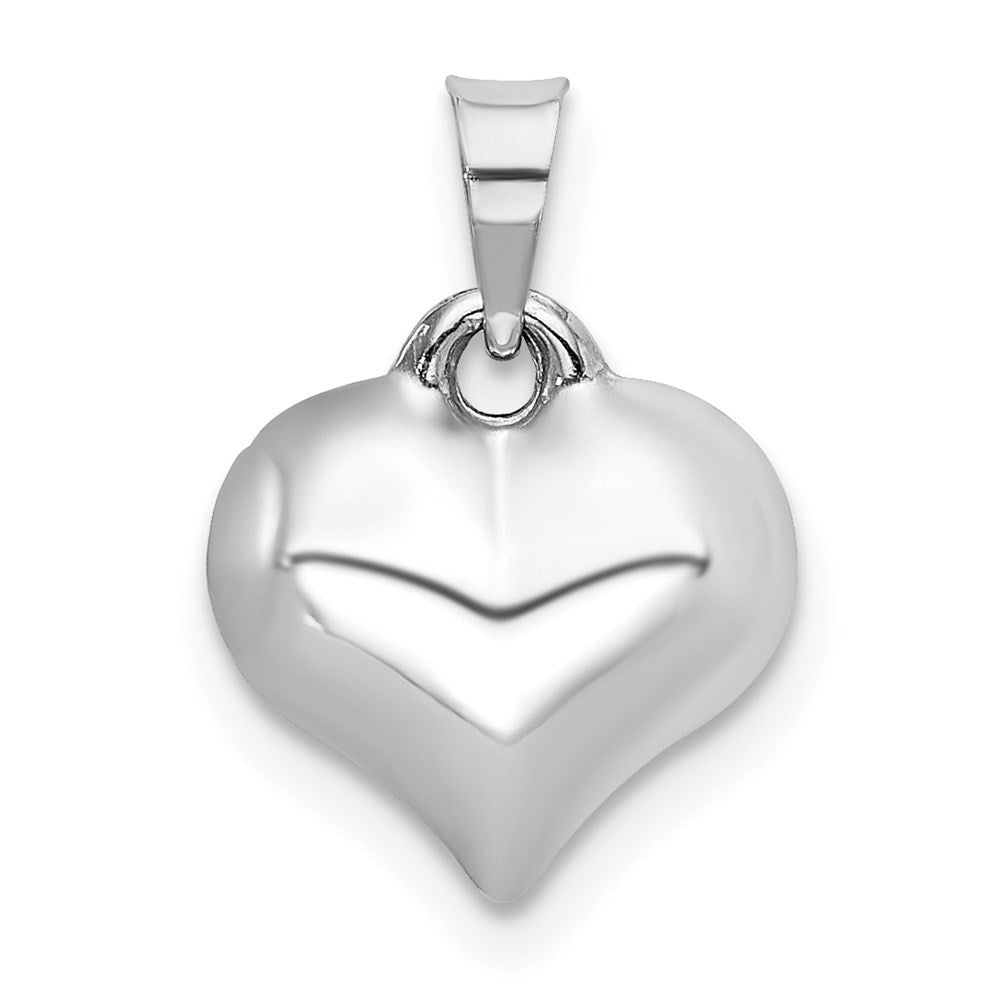 Million Charms 14K White 3-D Heart Pendant