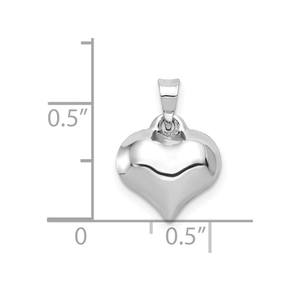 Million Charms 14K White 3-D Heart Pendant