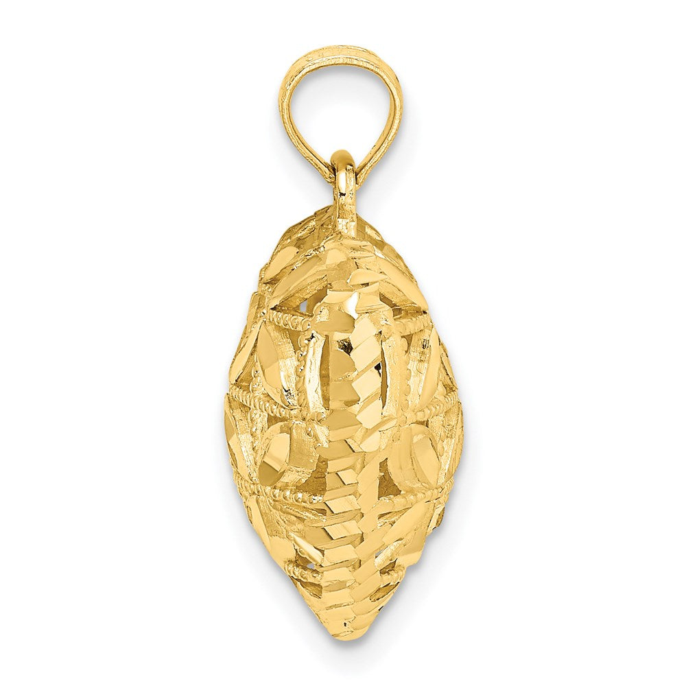 Million Charms 14K Yellow Gold Themed Polished 3-D Heart Pendant