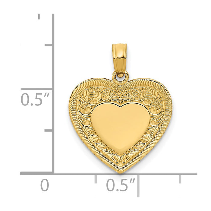 Million Charms 14K Yellow Gold Themed Polished Heart Pendant