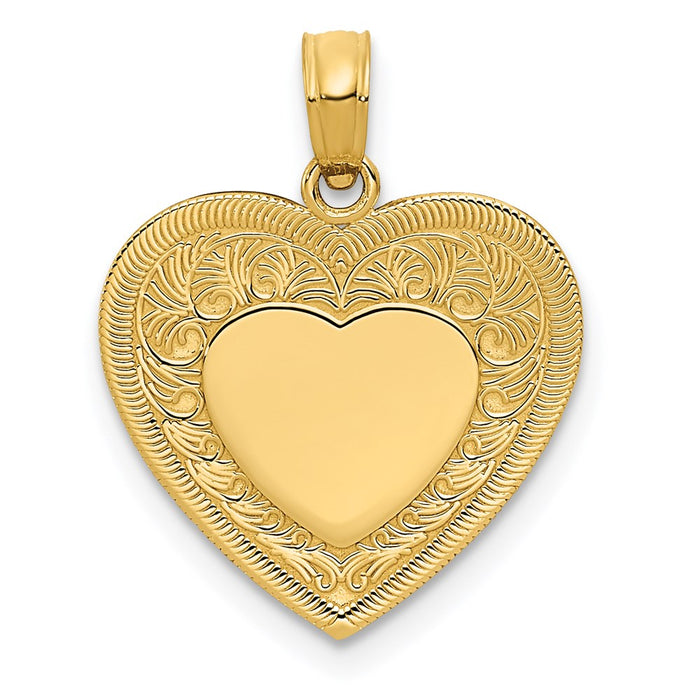 Million Charms 14K Yellow Gold Themed Polished Heart Pendant