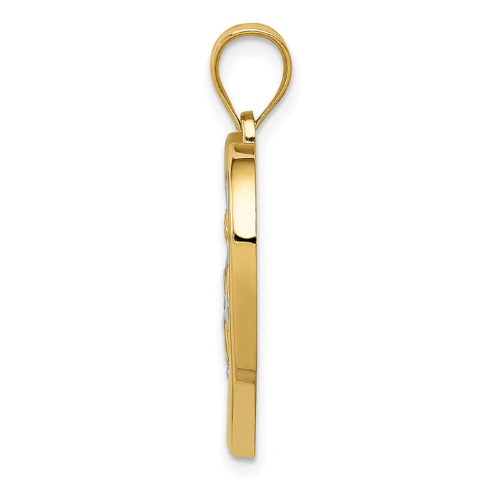 Million Charms 14K Yellow, Rose, Rhodium-plated Angel Heart Pendant