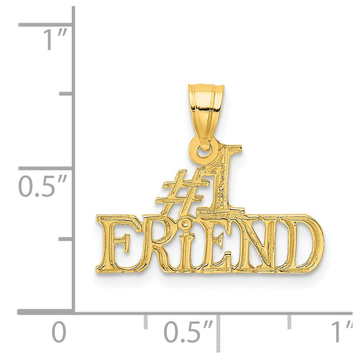 Million Charms 14K Yellow Gold Themed #1 Friend Charm