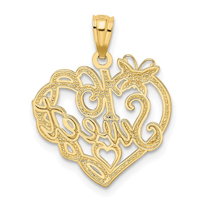 Million Charms 14K Yellow Gold Themed With Rhodium-plated Sweet 16 Birthday Pendant