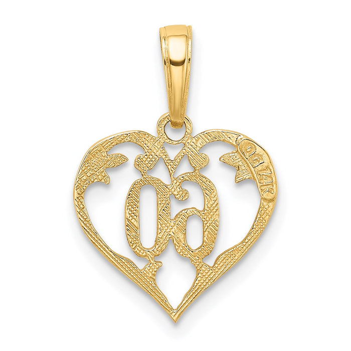 Million Charms 14K Yellow Gold Themed 60 Heart Pendant