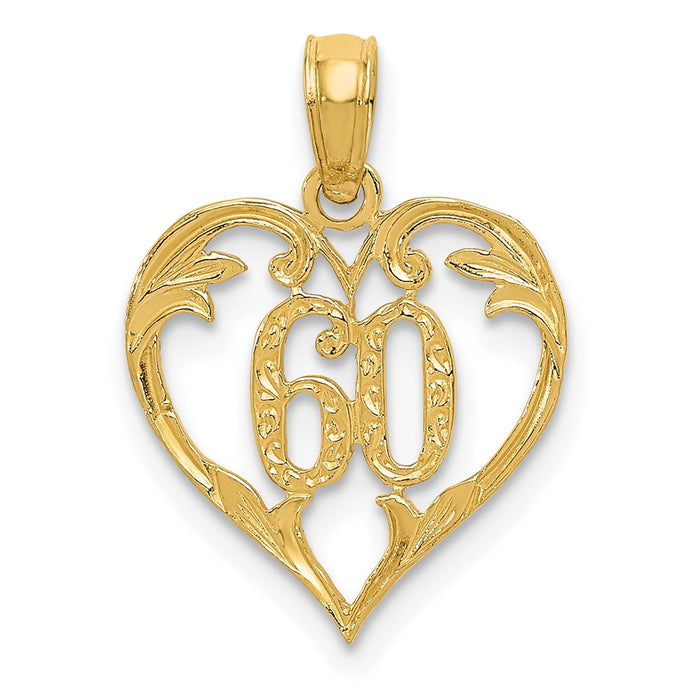 Million Charms 14K Yellow Gold Themed 60 Heart Pendant