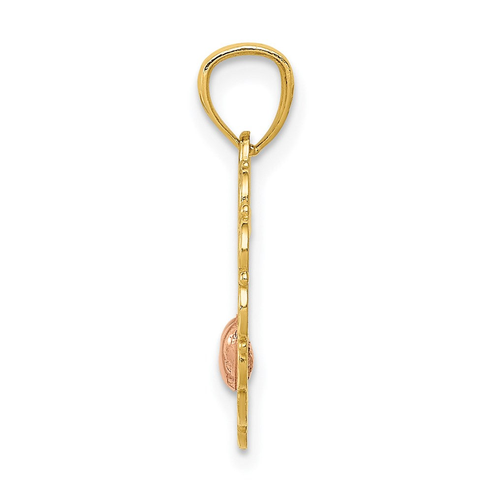 Million Charms 14K Two-Tone Mom Heart Pendant