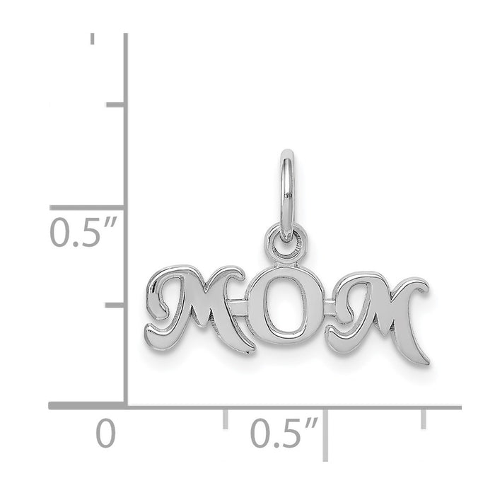 Million Charms 14K White Gold Themed Mom Charm