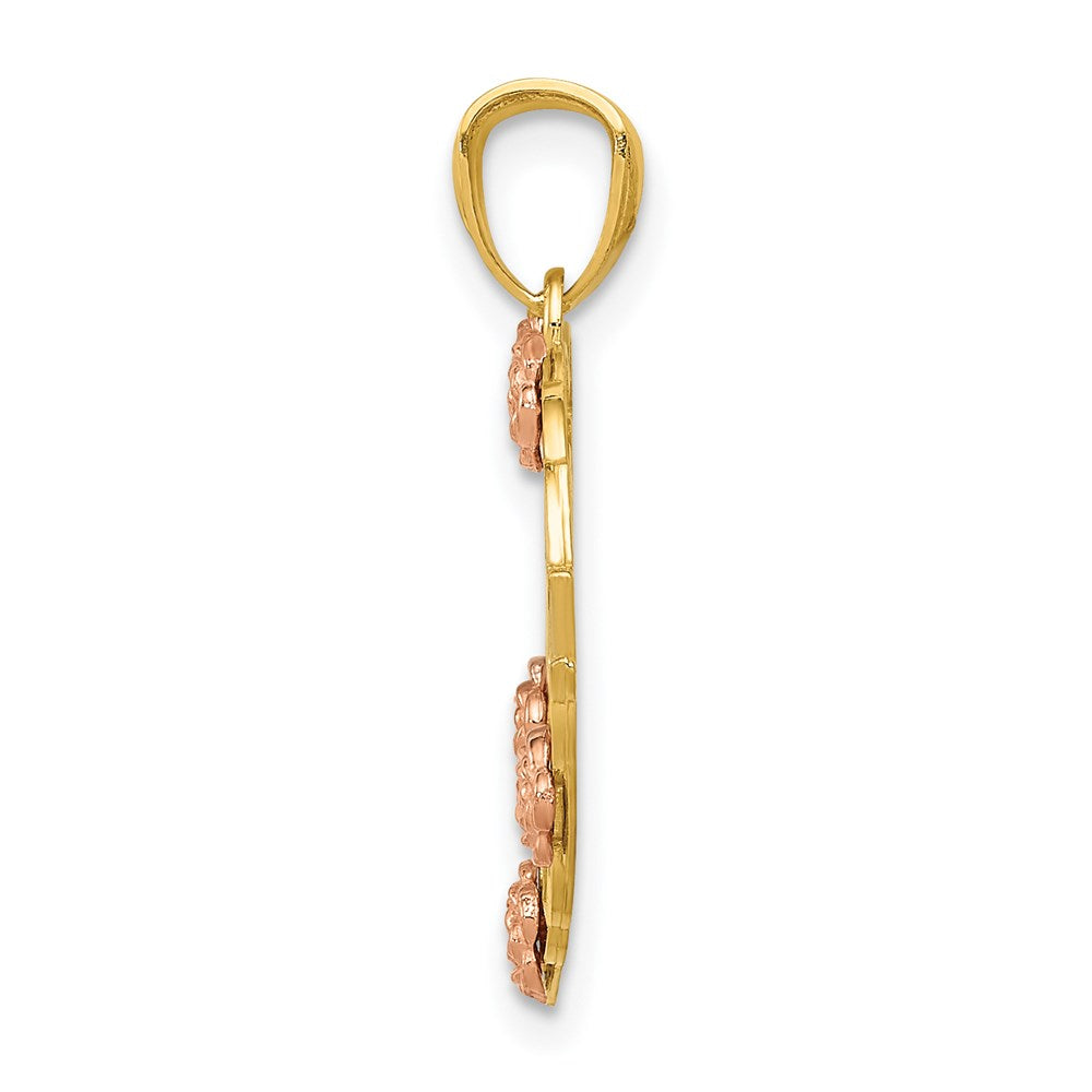 Million Charms 14K Two-Tone, Rhodium-plated Grandma Heart Pendant