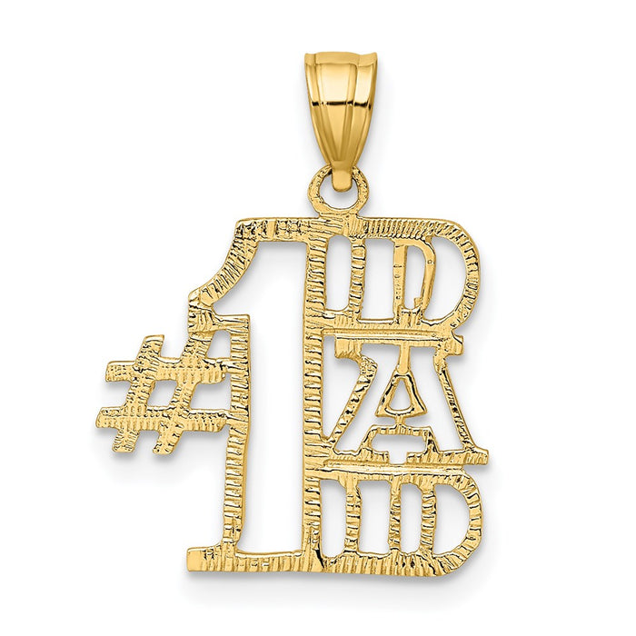 Million Charms 14K Yellow Gold Themed #1 Dad Charm