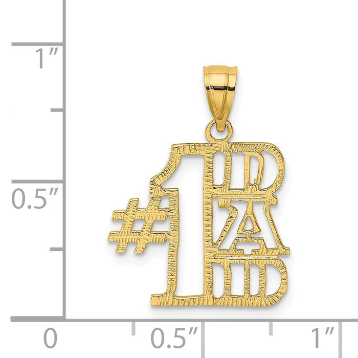 Million Charms 14K Yellow Gold Themed #1 Dad Charm