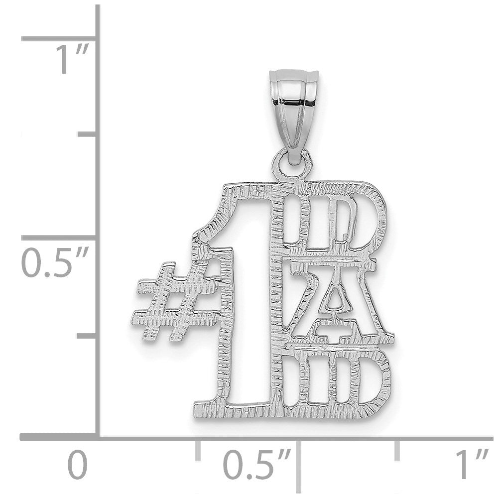 Million Charms 14K White Gold Themed #1 Dad Pendant