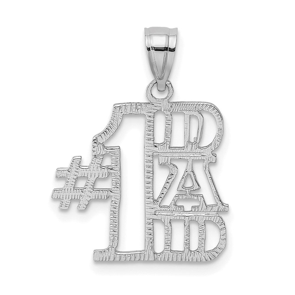 Million Charms 14K White Gold Themed #1 Dad Pendant