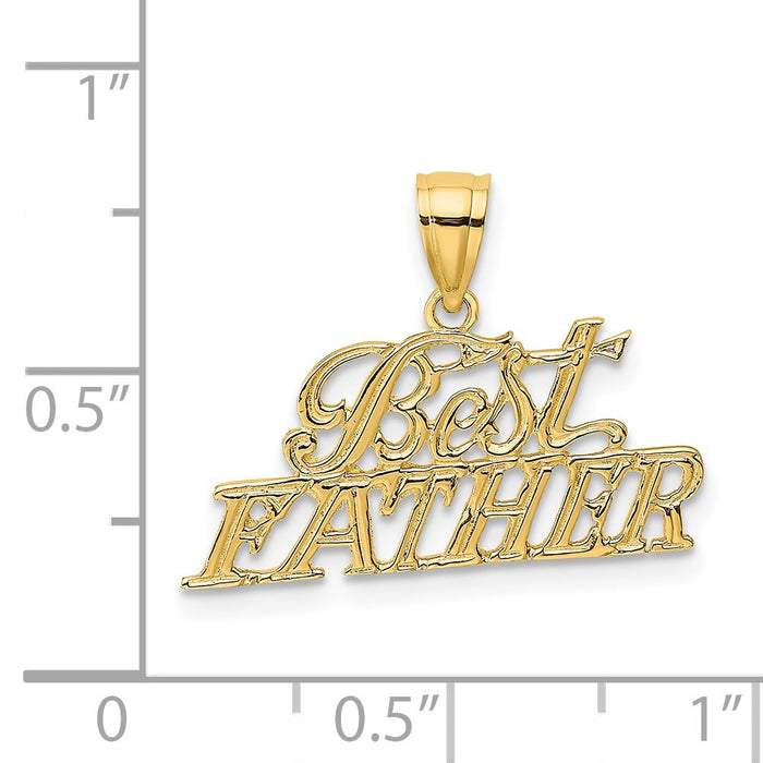 Million Charms 14K Yellow Gold Themed Best Father Charm