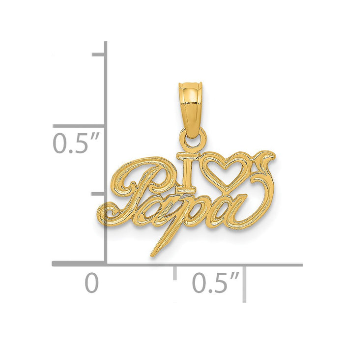 Million Charms 14K Yellow Gold Themed I Heart Papa Charm