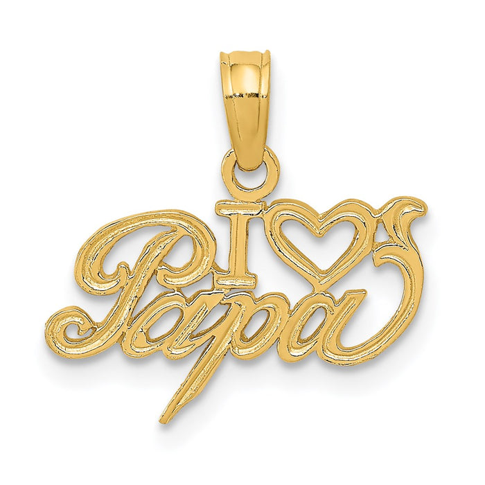 Million Charms 14K Yellow Gold Themed I Heart Papa Charm