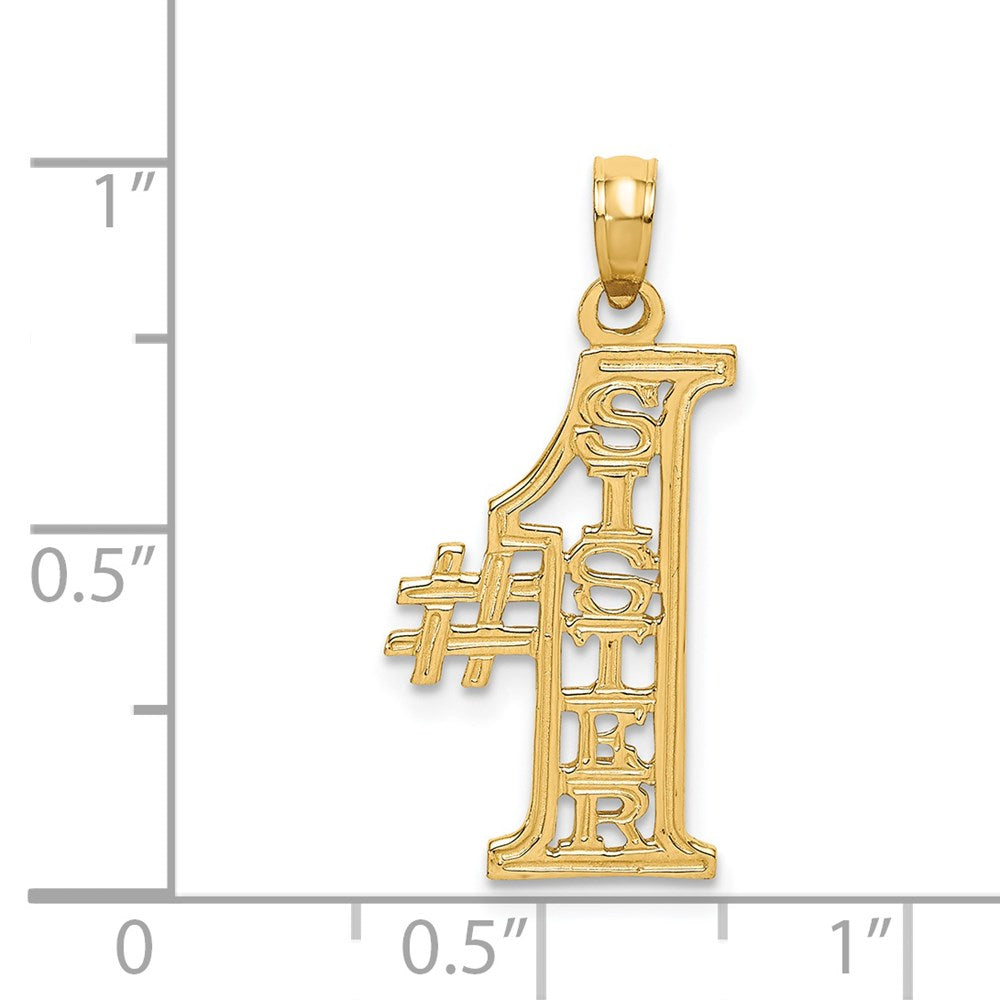 Million Charms 14K Yellow Gold Themed #1 Sister Charm