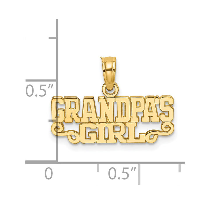 Million Charms 14K Yellow Gold Themed Grandpa'S Girl Charm