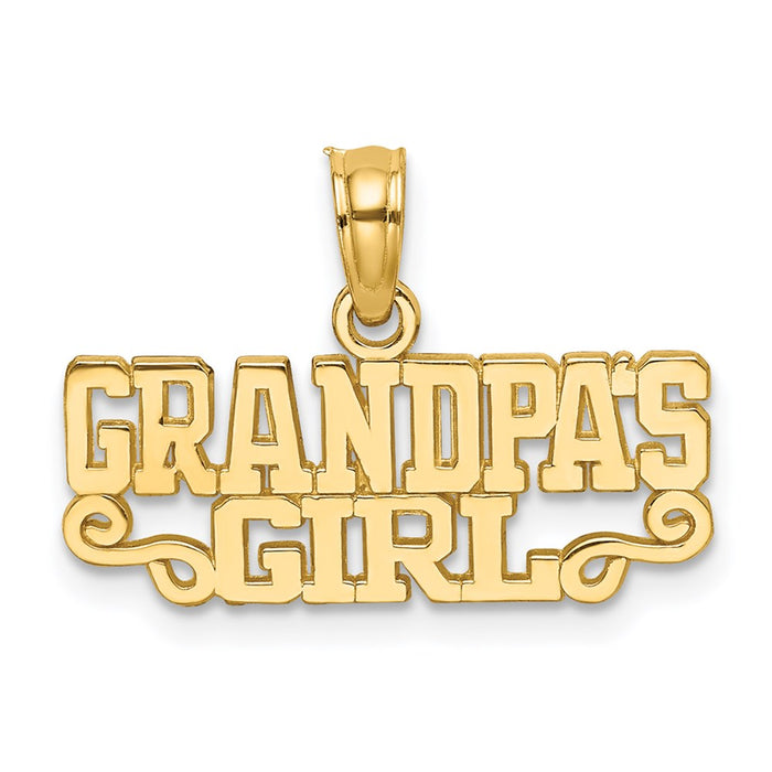 Million Charms 14K Yellow Gold Themed Grandpa'S Girl Charm