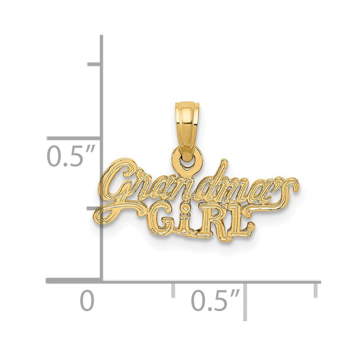 Million Charms 14K Yellow Gold Themed Grandma'S Girl Charm