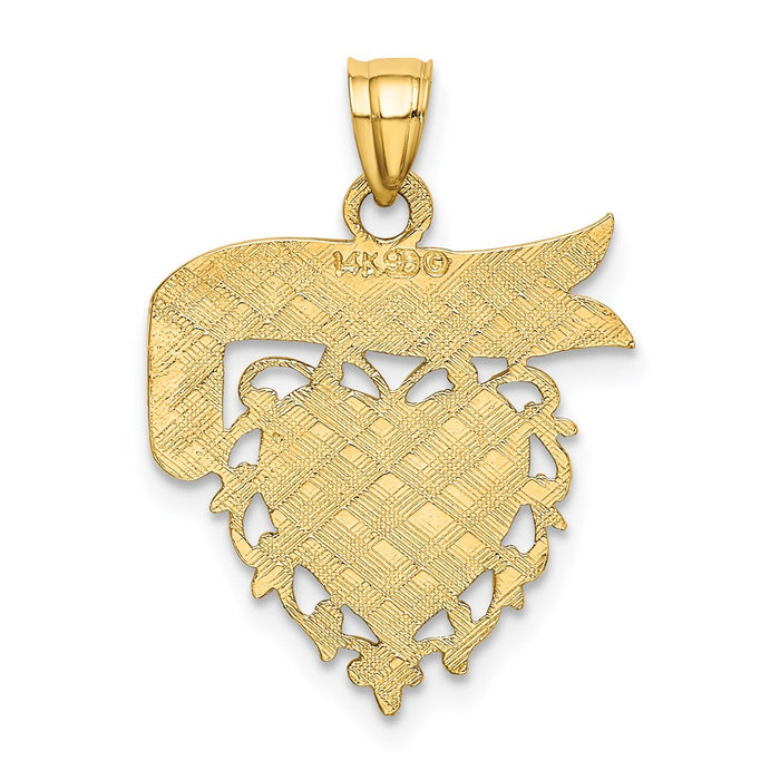 Million Charms 14K Yellow Gold Themed Daddy'S Girl Heart Pendant