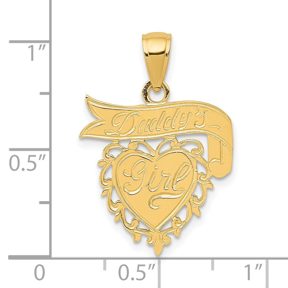 Million Charms 14K Yellow Gold Themed Daddy'S Girl Heart Pendant