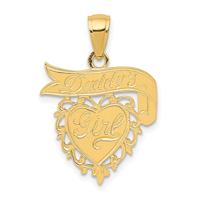 Million Charms 14K Yellow Gold Themed Daddy'S Girl Heart Pendant