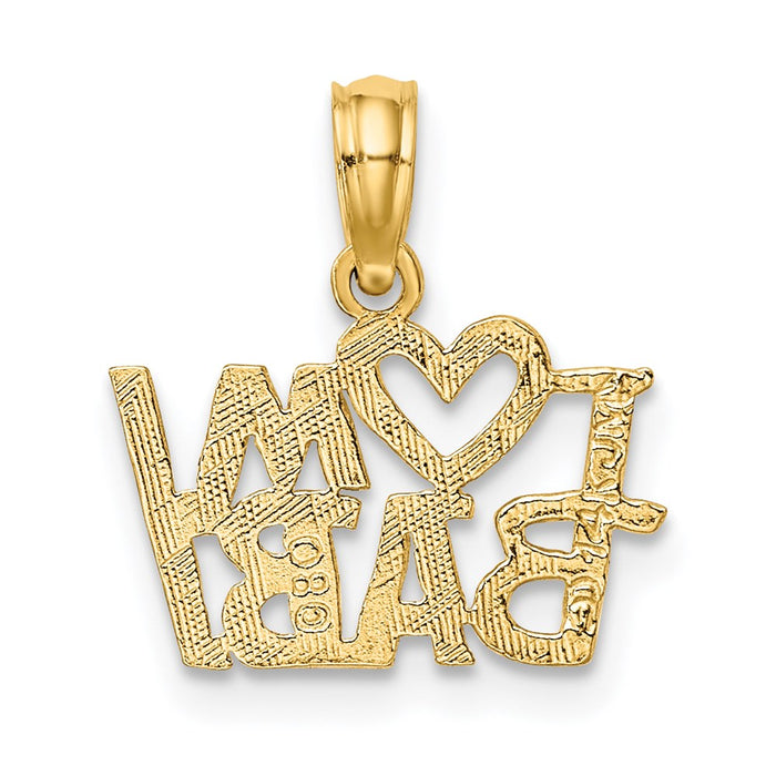 Million Charms 14K Yellow Gold Themed I Heart My Baby Charm