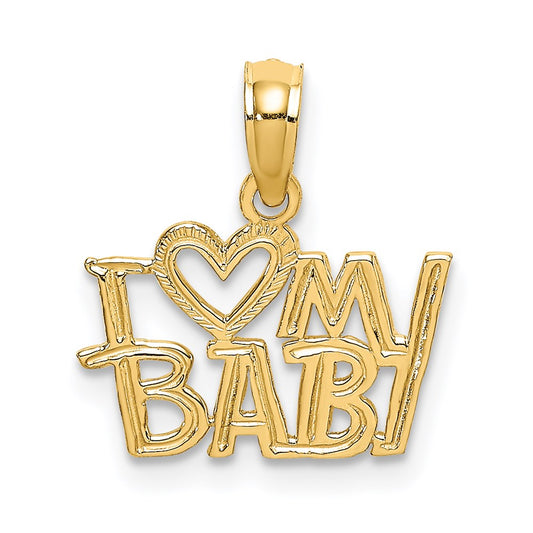 Million Charms 14K Yellow Gold Themed I Heart My Baby Charm