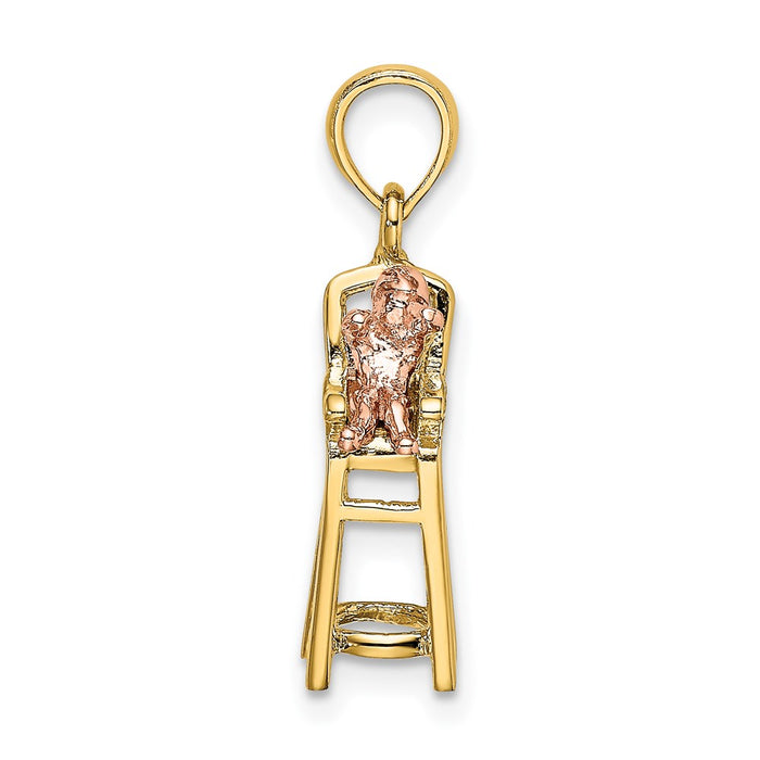 Million Charms 14K Two-Tone High Chair With Baby Charm