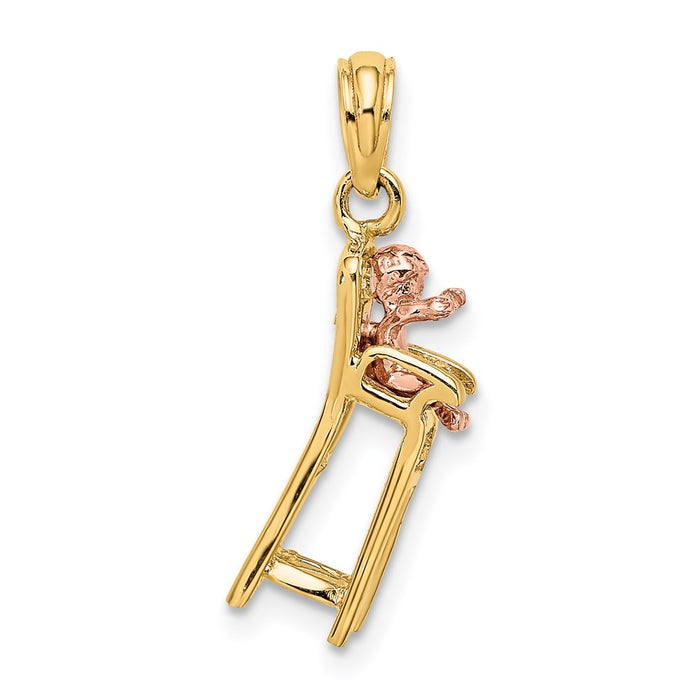 Million Charms 14K Two-Tone High Chair With Baby Charm