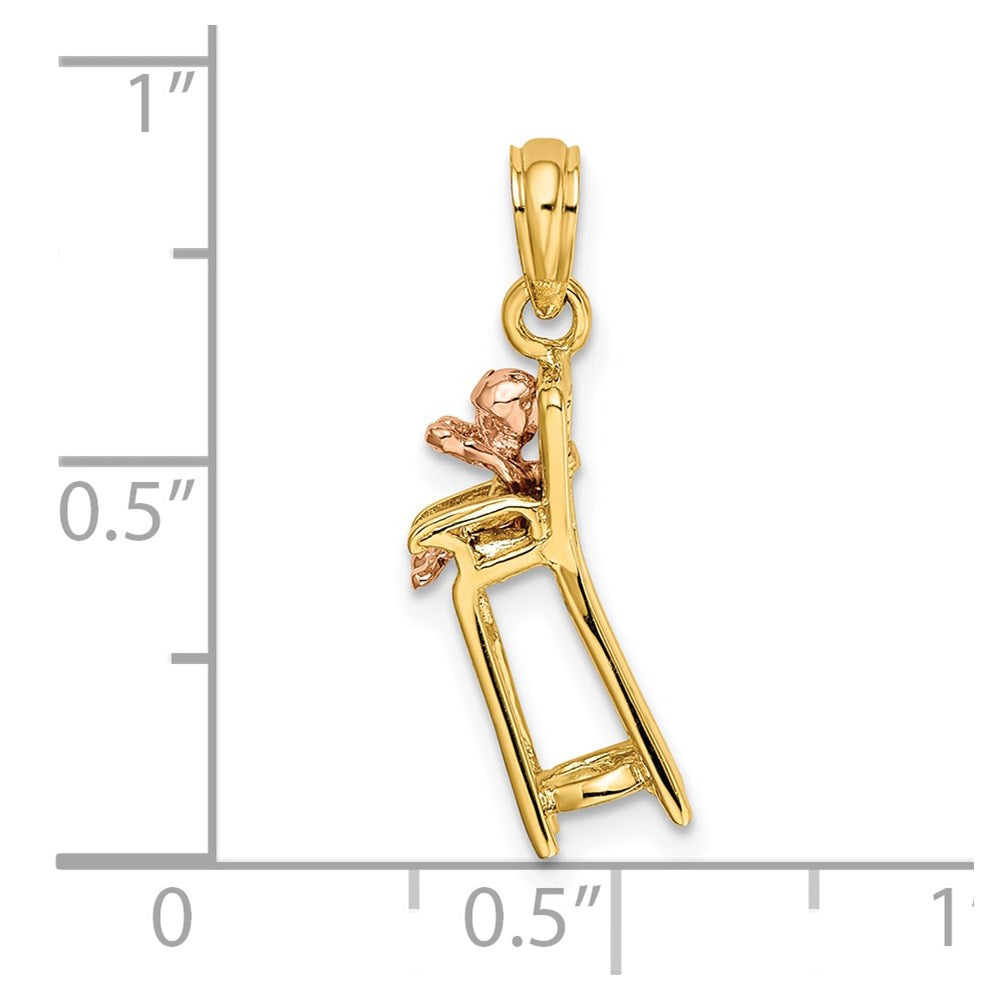 Million Charms 14K Two-Tone High Chair With Baby Charm