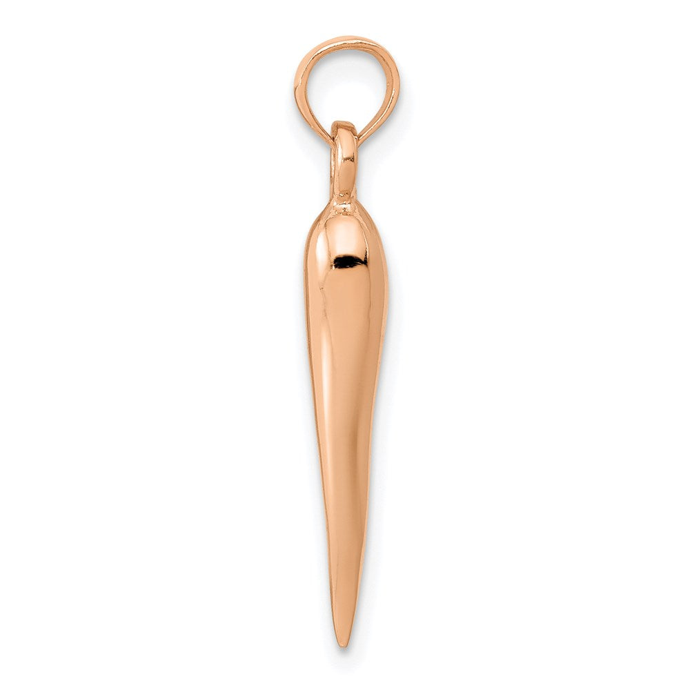 Million Charms 14K Rose Gold Themed Medium Italian Horn Pendant