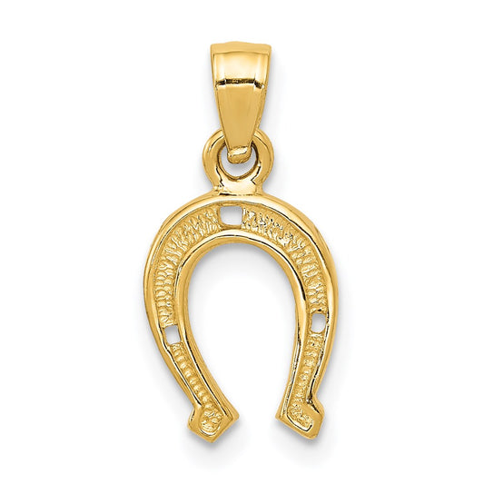 Million Charms 14K Yellow Gold Themed Horseshoe Pendant